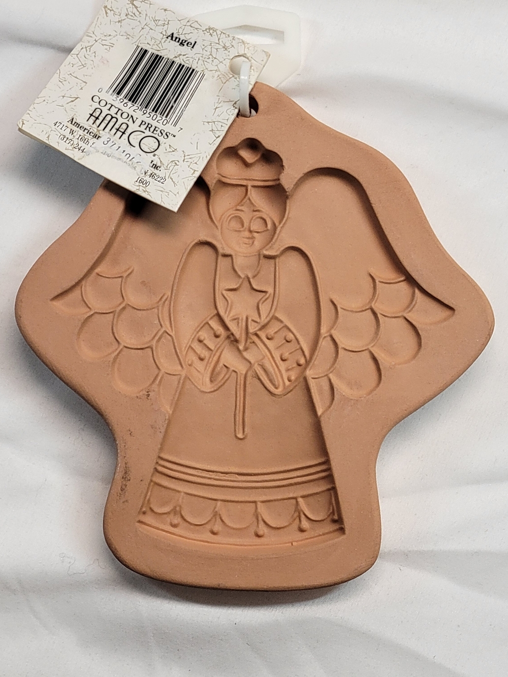 Vintage Cotton Press Amaco Angel Terracotta Mold Ornament Craft Decor